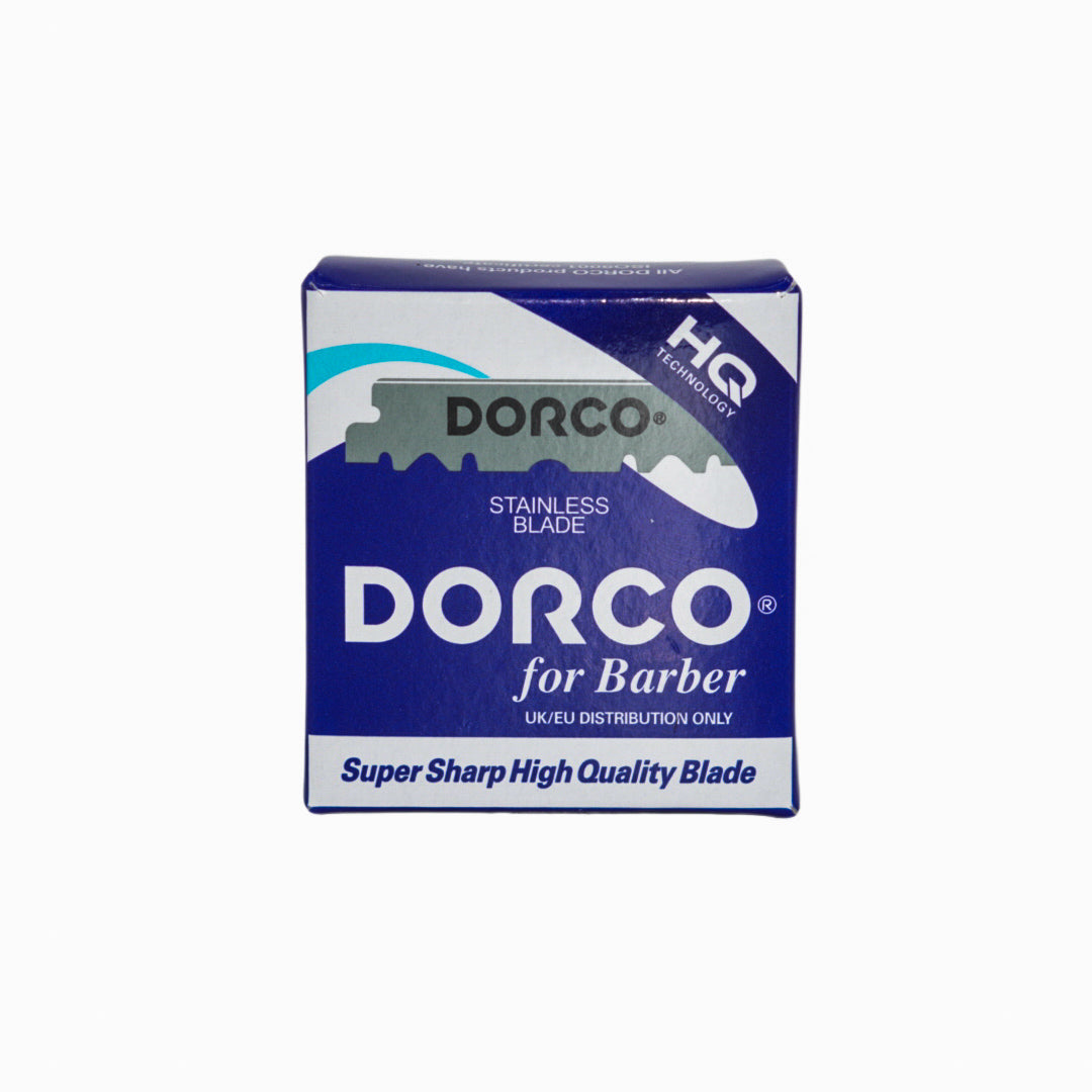 Dorco Single Edge Razor Blades 100 Pack for barbers
Stainless steel Dorco razor blades for professional shaving
Dorco single-edge blades for shavettes and razors